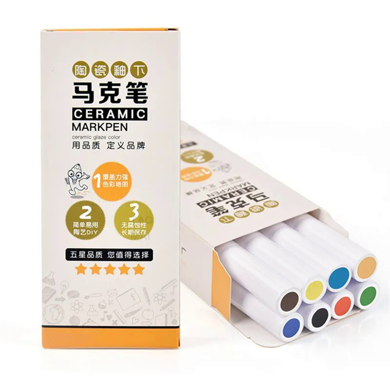 8-color Pottery Art Underglaze Marker Pen Ceramic Pigment Ceramic DIY Painting Special Pen Dot Paint