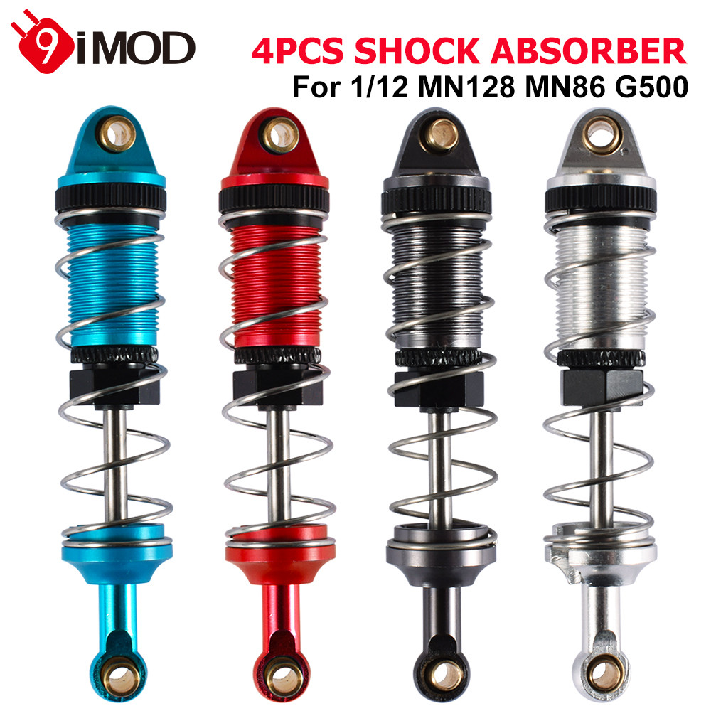 9imod 4PCS โช้คอัพ 74 มม.โลหะไฮดรอลิกสําหรับ 1/12 MN128 MN86 G500 RC รถอะไหล่อัพเกรด