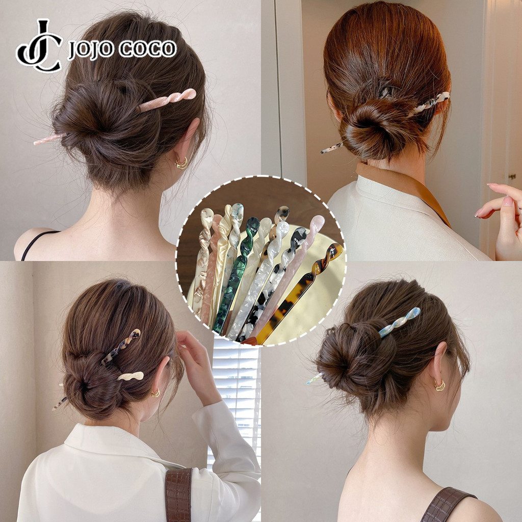 Jojo COCO Acetate Hairpin สไตล์โบราณเรียบง่ายอุปกรณ์เสริมผมอเนกประสงค์ญี่ปุ่นและเกาหลี