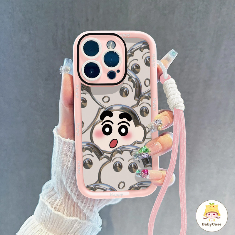 การ์ตูนน่ารักสีเทียนชินชินนุ่ม เคส Iphone 16 11 13 15 14 12 Pro Max 7Plus XR X XS Max 16 15 6 6s 14 8 Plus SE 2020