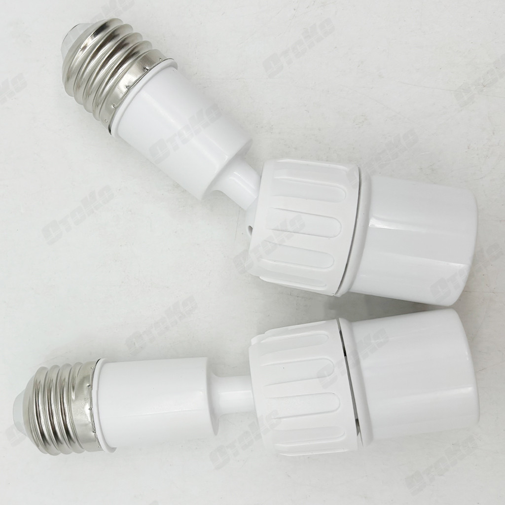 ขั้วหลอดไฟ E27 ขั้วปรับได้ 360° อะแดปเตอร์ต่อขยายซ็อกเก็ตหลอดไฟ E27 ยืดหยุ่น
