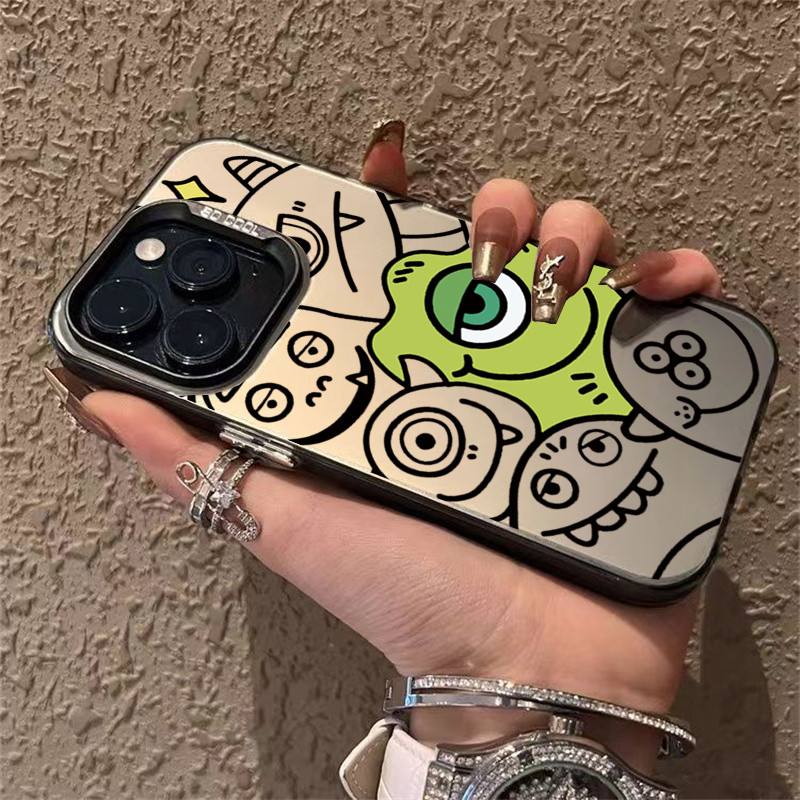 สําหรับ Samsung S25 S23 S24 Ultra S24 FE S23 S22 S21 Plus S20 S21 หมายเหตุ 20 Ultra การ์ตูนน่ารัก Little Monster Eyes IMD โลหะ Hard กันกระแทก