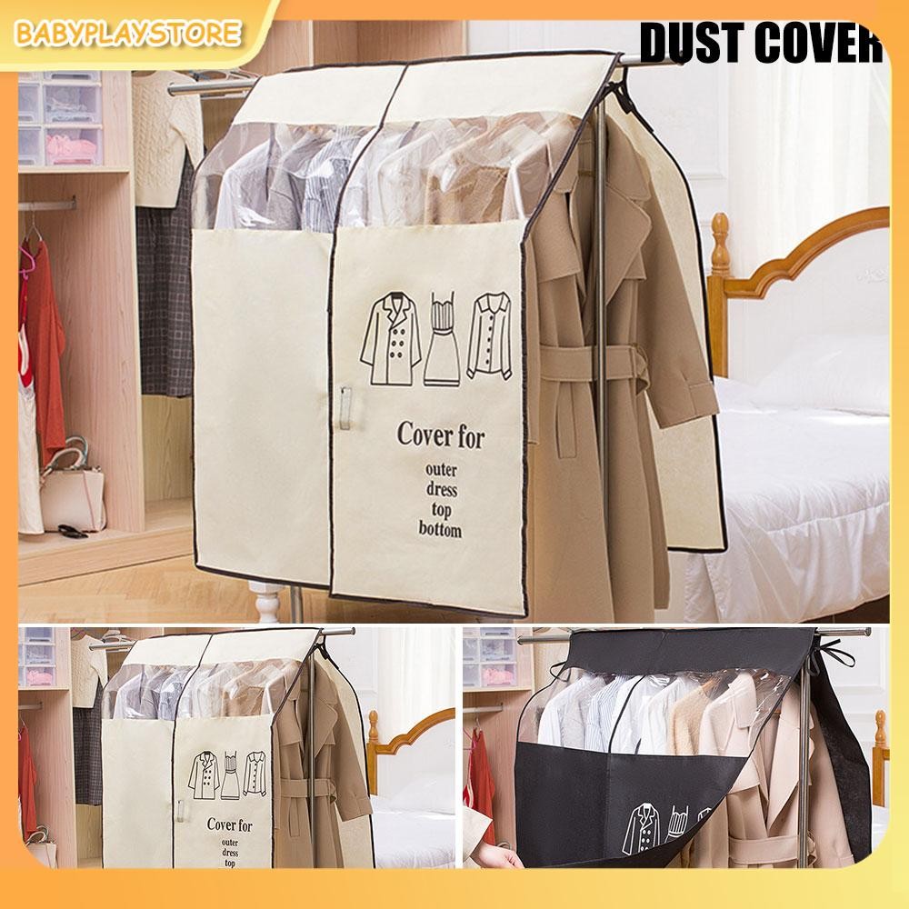 ผ้าคลุมราวเสื้อผ้า 35 x 43 นิ้วเสื้อผ้า Rack Cover หน้าต่างใสกันฝุ่น Coat Rack Cover SHOPQJC0233