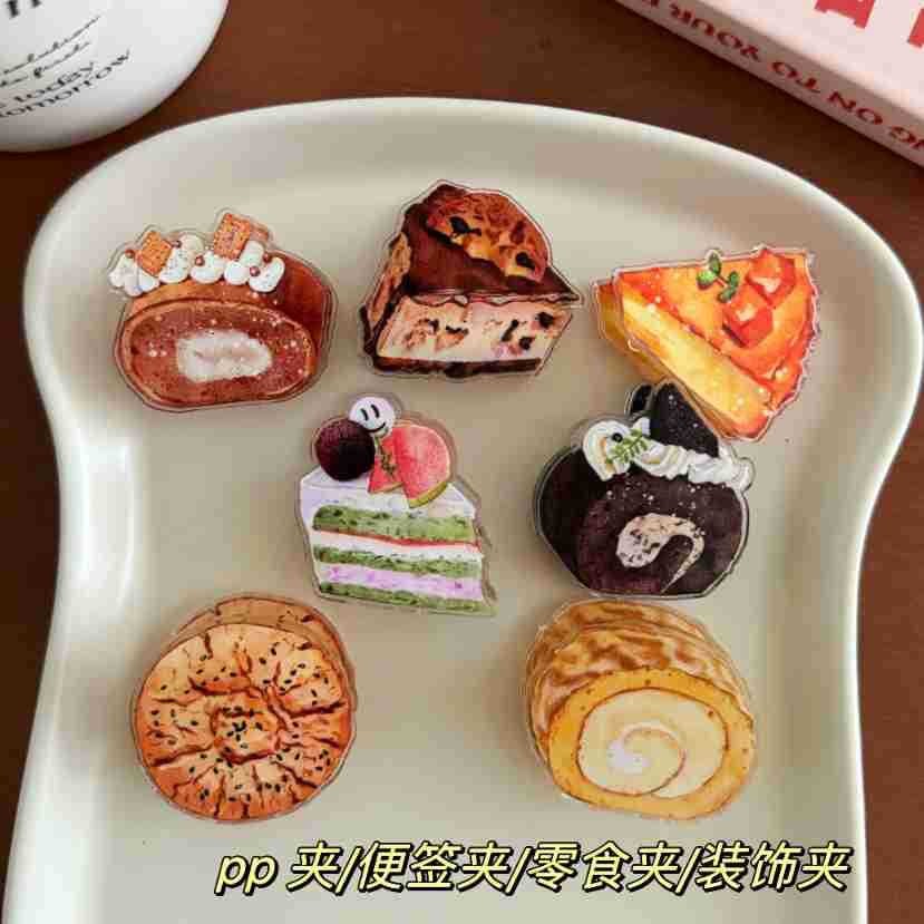 ของขวัญการ์ตูนน่ารัก คลิปหนีบหน้า/คลิปหนีบกระดาษ/คลิปปิดผนึก พร้อมอาหารจําลอง สําหรับนักเรียนอนุบาล