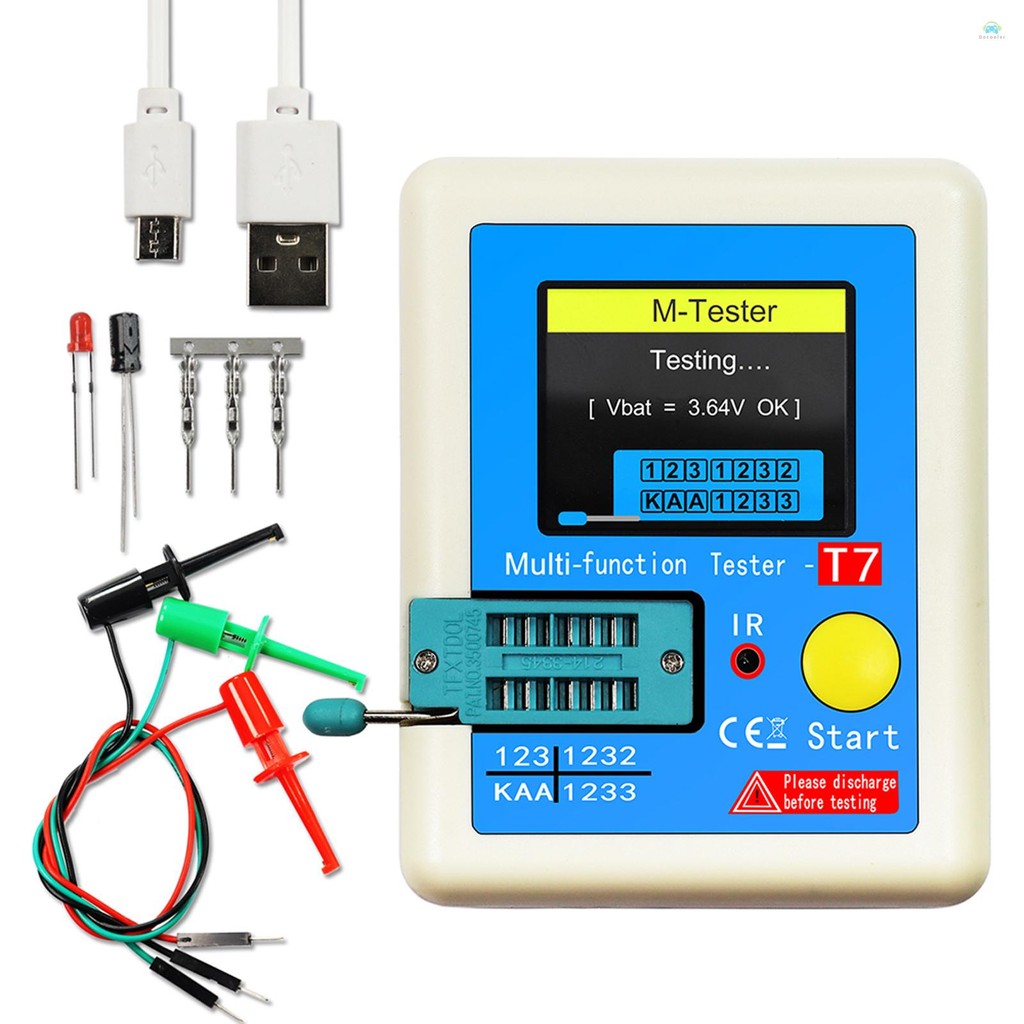 【จัดส่งด่วนในพื้นที่】  เครื่องทดสอบทรานซิสเตอร์เครื่องวัดระยะทาง LCR-T7 Multi-Function Capacitance Resistance Tester Full Color Display ทรานซิสเตอร์เมตรสําหรับไดโอด Triode ตัวเก็บประจุ Resistor ทรานซิสเตอร์ LCR NPN