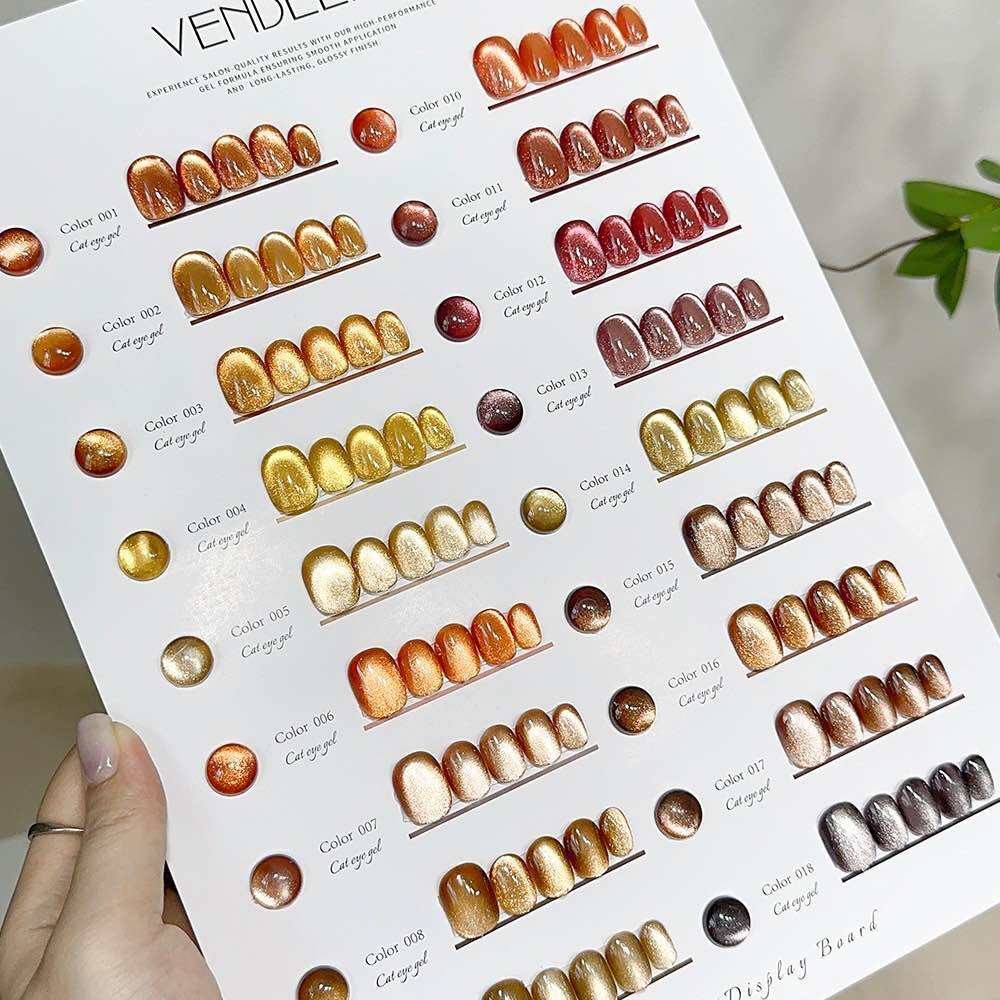 vendeeni สีเจลลูกแก้วใหม่ สีลูกแก้วโทนน้ำตาลทอง รุ่น 18 สี พร้อมชาร์ตสำเร็จ ทำเล็บ