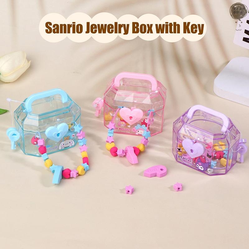 [GR] Kawaii Sanrio Kuromi กล่องเก็บล็อค My Melody Treasure Chest Eraser ความสนใจ Diy Mini ยางลบเครื่องเขียนเด็กของขวัญ TH