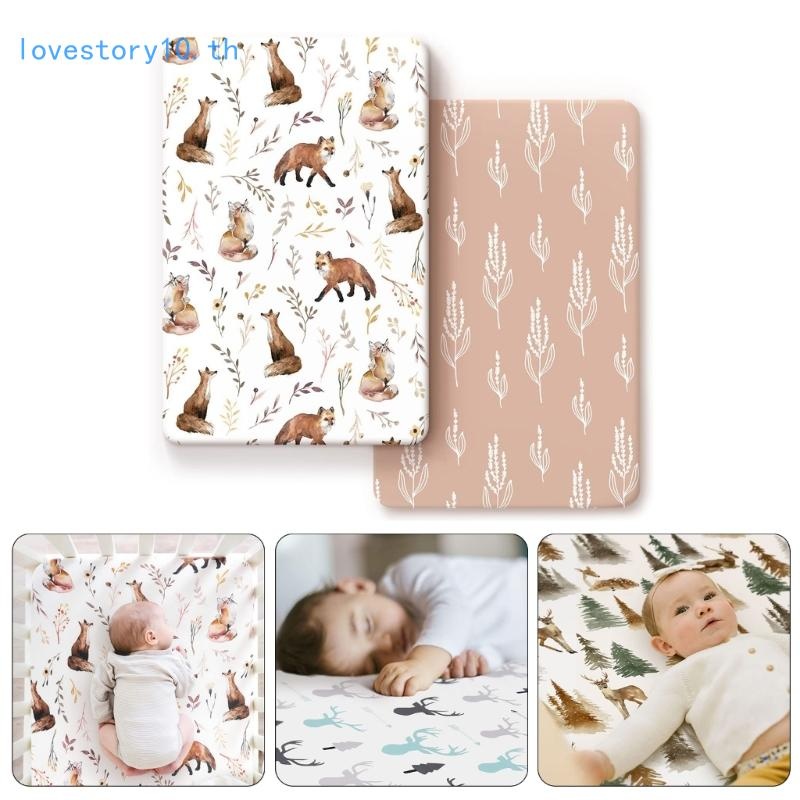 Love2 2 ชิ้นแพ็ค Baby Cot เตียงแผ่นติดตั้งสบาย Nursery เครื่องนอน Stuff 82x41 ซม.