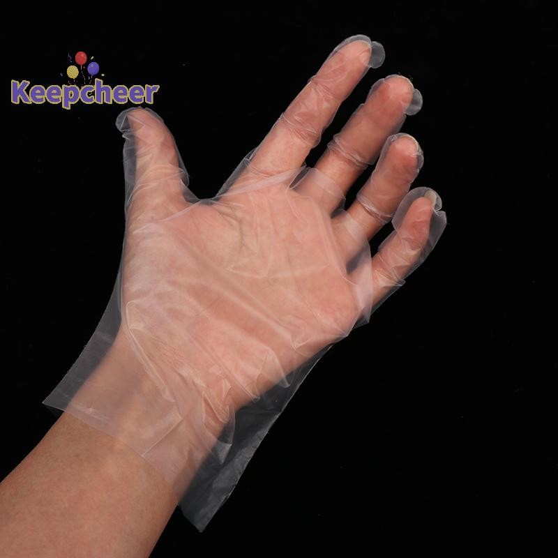 [Keepcheer] ถุงมือยางลาเท็กซ์ฟรี 100 ชิ้น TPE ถุงมือแบบใช้แล้วทิ้งโปร่งใสลื่นกรดทํางานความปลอดภัยเกรดอาหารถุงมือทําความสะอาดในครัวเรือน [ใหม่]