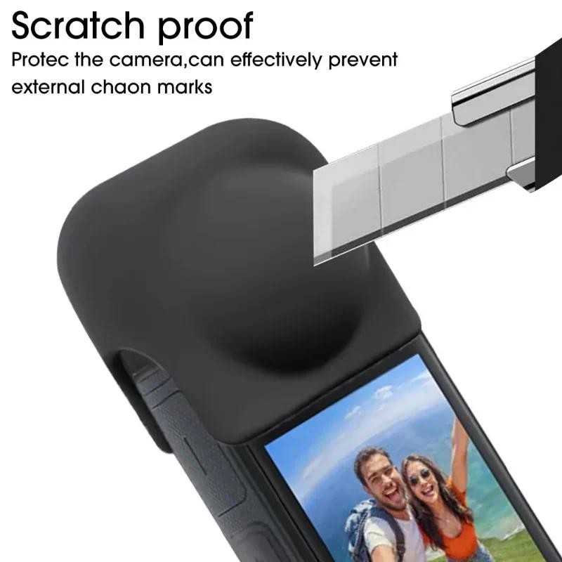 ป้องกันหน้าจอฟิล์มกระจกนิรภัยสําหรับ Insta360 X4 อุปกรณ์เสริมเคสซิลิโคนฝาครอบหมวก