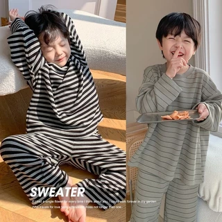 ชายชุดนอนแขนยาวชุดฤดูใบไม้ผลิฤดูใบไม้ร่วงแฟชั่นสไตล์ใหม่เวอร์ชั่นเกาหลีผ้าฝ้ายแท้นุ่มสบายระบายอากาศลายพิมพ์