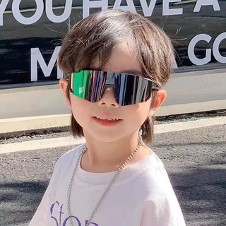 เด็กสแควร์ขี่จักรยานแว่นกันแดดส่วนบุคคลชายหญิงกรอบใหญ่กีฬาแว่นตาเด็กขี่กลางแจ้งเฉดสีแว่นกันแดดสําหรับเด็กชายและหญิงป้องกันรังสียูวี