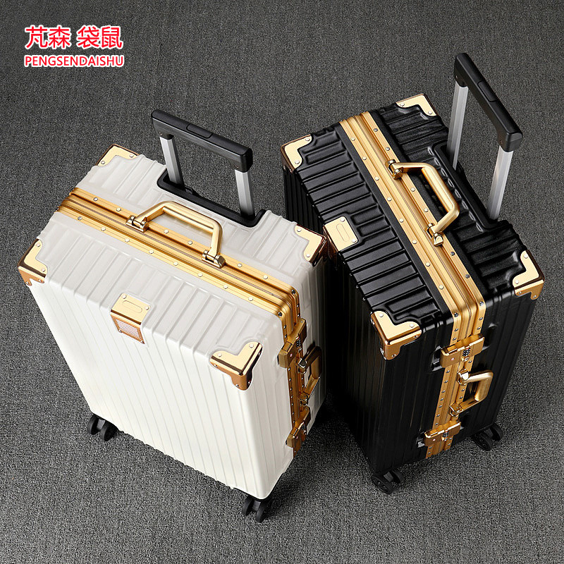 Pengsen Kangaroo กระเป๋าเดินทางรถเข็น High-End กรอบอลูมิเนียมขนาดใหญ่ความจุนักเรียนรหัสผ่านกรณีทนทานสูง-Appearance ชุด