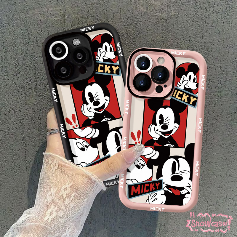 การ์ตูนตลกรูปแบบมิกกี้เมาส์น่ารัก เคส Iphone 7Plus 13 11 15 Pro Max 14 12 Pro Max 15 8 14 6 6s Plus X XS XR Max SE 2020
