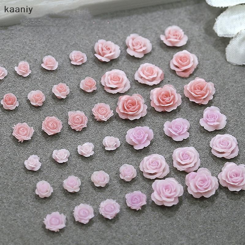 [KAN] 50pcs น่ารักใหม่เรซิ่น Mini 3d สีม่วง Rose เล็บ Rhinestones อัญมณี Glitter เล็บเครื่องมือตกแต่งเล็บ FXH