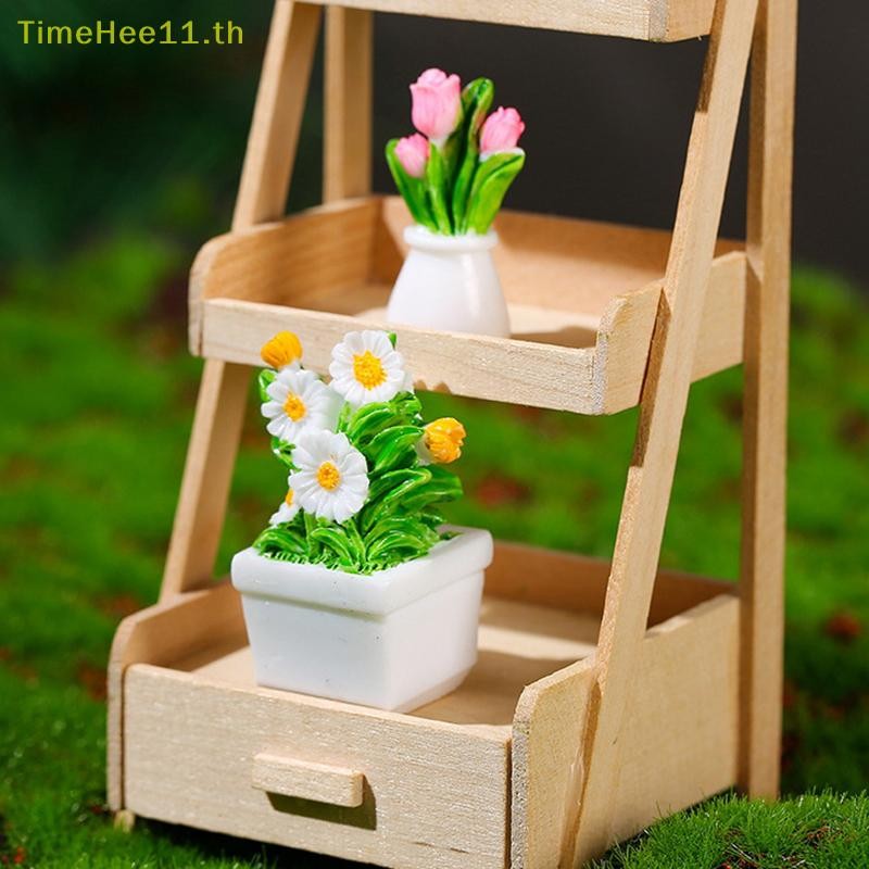 TimeHee 1PC จําลองใหม่ Dollhouse Miniature Potted สําหรับพืชสีเขียวในหม้อบ้านตุ๊กตาเฟอร์นิเจอร์ตกแต่งบ้าน TH