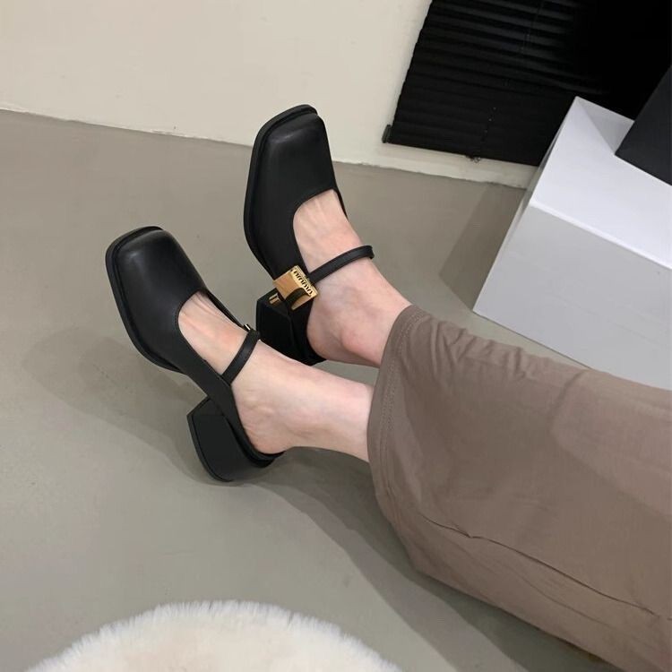 แมรี่เจน กันลื่น Mary Jane Breathable Mary Jane Soft Sole สวมใส่ด้านนอกนักเรียนเวอร์ชั่นเกาหลี