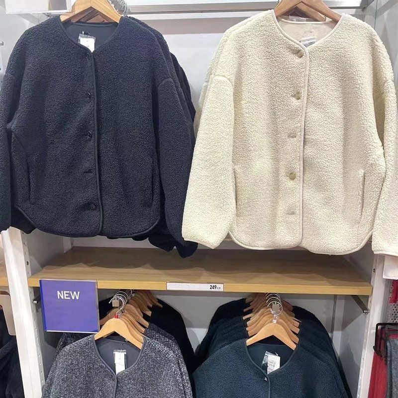 2024 ฤดูใบไม้ร่วงฤดูหนาวสไตล์ใหม่เสื้อผ้าผู้หญิงเลียนแบบขนแกะขนแกะขนแกะขั้วโลกสบายๆหลวมเสื้อแจ็คเก็ตแขนยาว470139