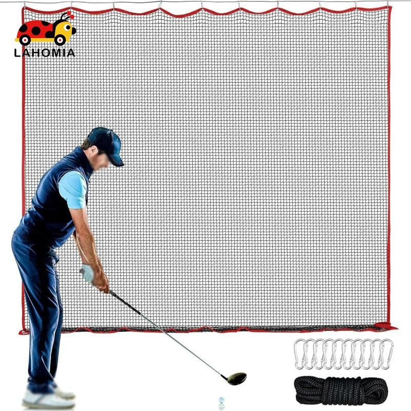[Lahomia] ตาข่ายฝึกซ้อมกอล์ฟ Flameer ขนาด 32.8ฟุต พร้อมเชือกไนลอน ติดตั้งง่าย ใช้ได้ทั้งในร่มและกลางแจ้ง สำหรับ backyard driving และ batting เบสบอล ฟุตบอล