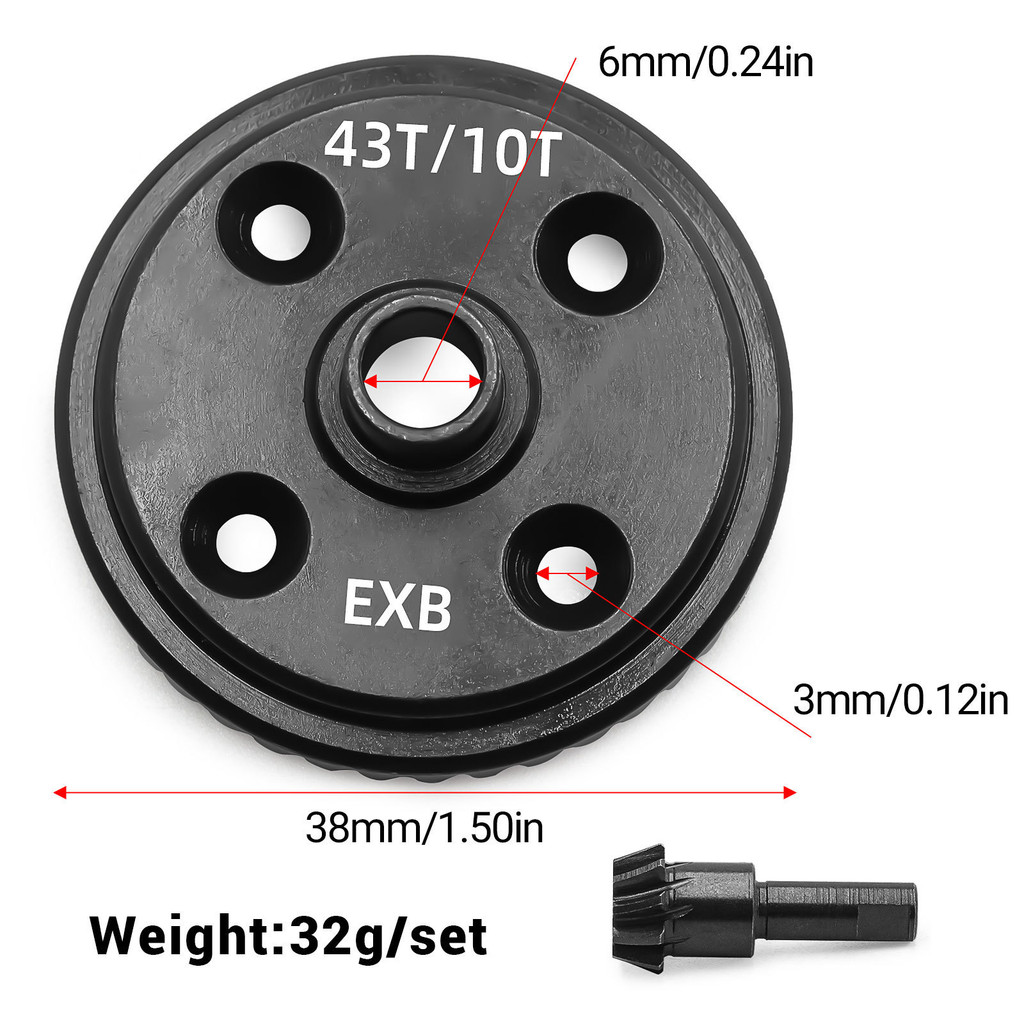 43T Differential Gear 10T เกียร์เอียงขนาดใหญ่ W217 สําหรับ ARRMA 1/7 MOJAVE 1/8 KRATON EXB ARA310980