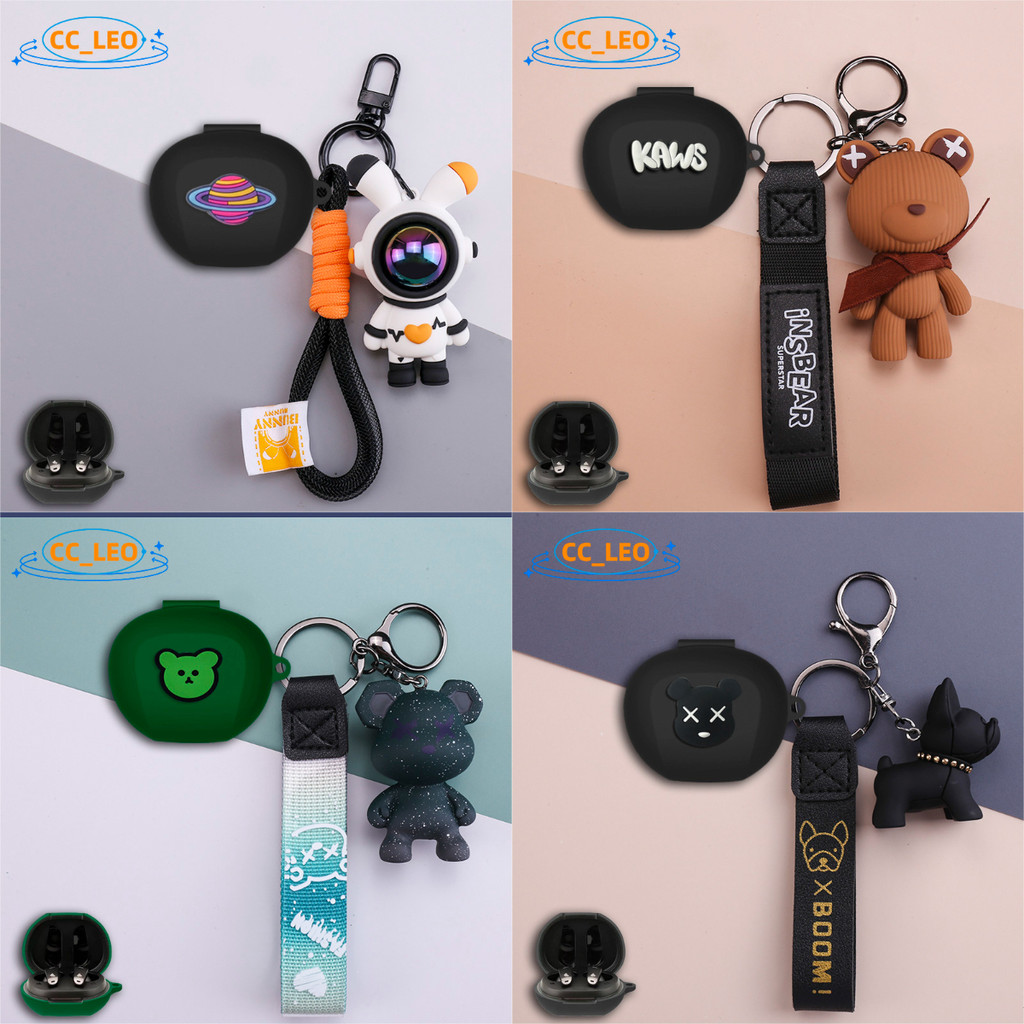 For EDIFIER Neobuds Pro3 Case Creative Astronaut Cartoon Bear Keychain Pendant Silicone Soft Case ED