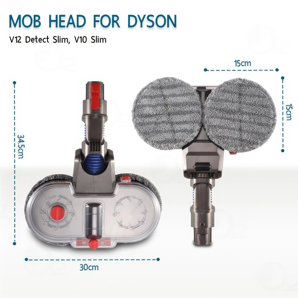 9Gadet หัวม็อบดูดฝุ่น 2in1 ถูพื้น Dyson V12 Detect Slim / V10 Slim + ผ้าถู 4 ชิ้น thumbnail 5