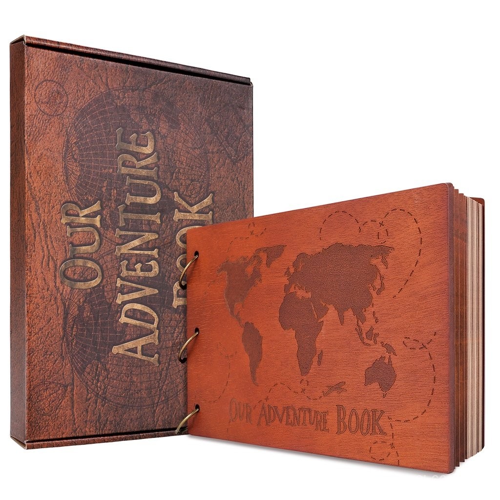 Handmade DIY Photo Album 60 Page Scrapbook Adventure Book Travel Retro Kraft Anniversary Wedding Gue
