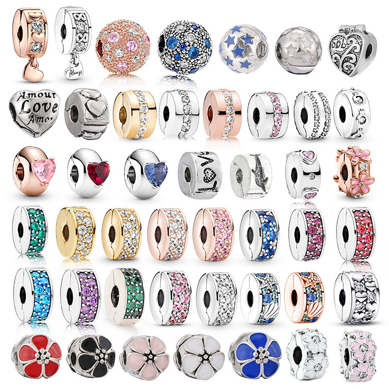 Pans Spacer ลูกปัดตําแหน่งหัวเข็มขัดรูสามารถเปิด 4 มม.คลิปยึด Creative diy สร้อยข้อมือลูกปัดสร้อยข้อมือลูกปัด