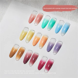 XEIJAYI สีทาเล็บตลับ สีเจลทาเล็บออมเบรไล่เฉดสีซัมเมอร์ สีเพ้นกระปุก 20สี เนื้อข้น