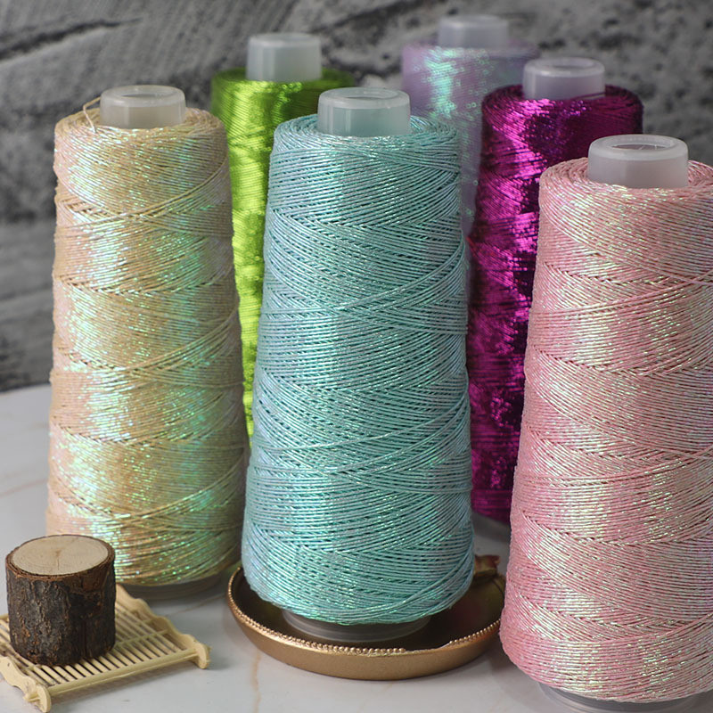 Gold Silver Core-spun Thread Influencer Silver Core-spun Yarn Feve สไตล์เดียวกันกระพริบ Silver Characteristic Braided Silk