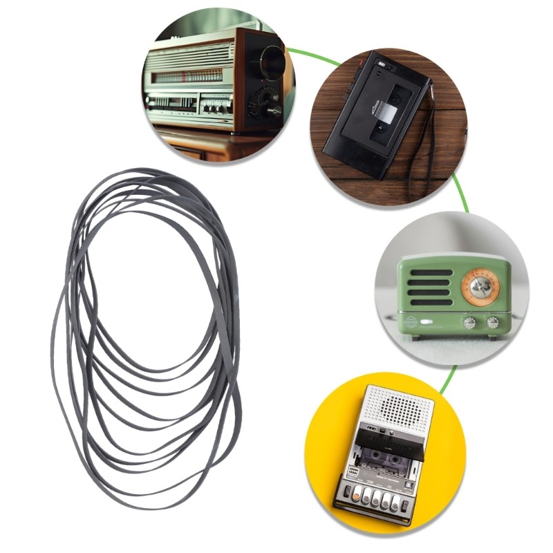 WU 4 มม.เข็มขัดยางแบนสําหรับ Vintaged Cassette Players Electronics 102-135 มม.พับ