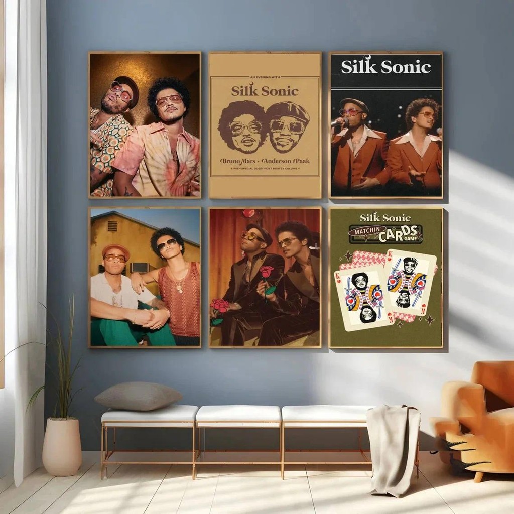 Bruno Mars Cover Canvas ภาพเพ้นท์ฝากระหว่างเพลงBruno Marsสำหรับประดับห้อง