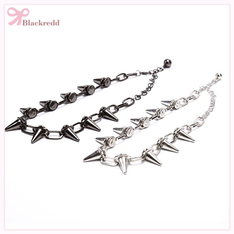 BRED ใหม่ Spike Rivet Punk สร้อยคอ Goth Rock Biker Link Chain Choker เครื่องประดับ