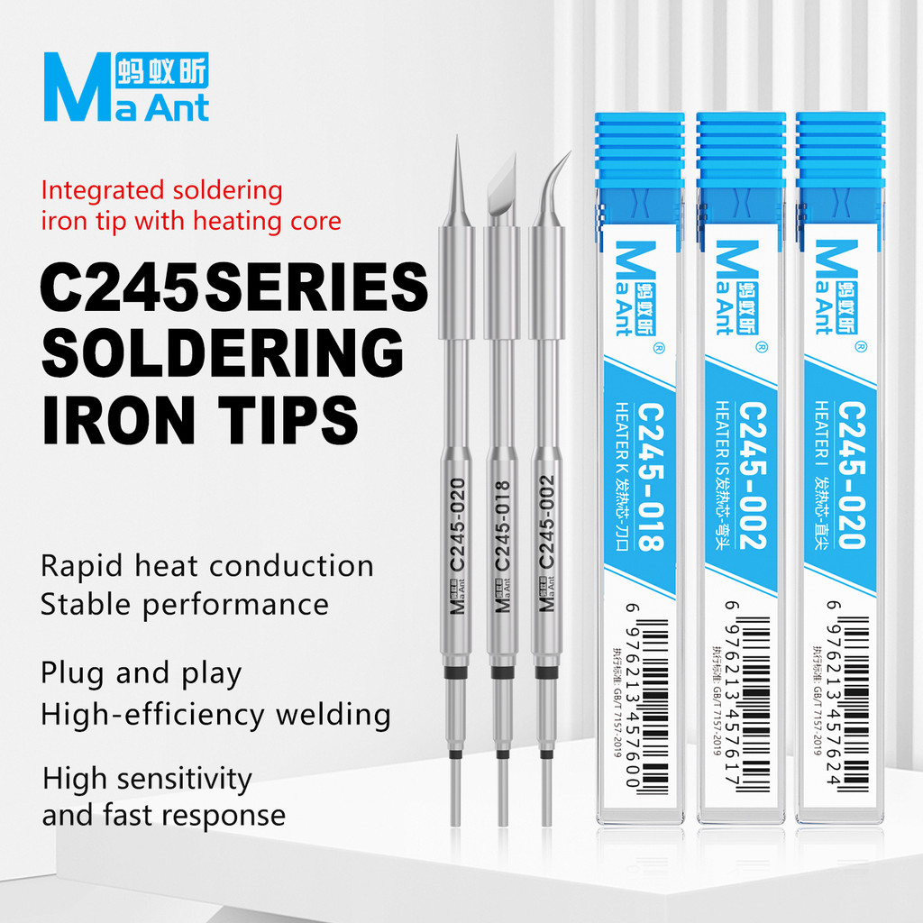 MaAnt C245 Series เคล็ดลับหัวแร้งทองแดงเปลี่ยนปลายหัวแร้งสําหรับสถานี C210, C245, และ C115 Series (C