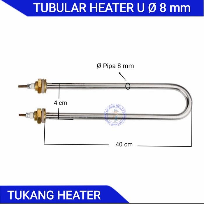 Tubular Heater U Ø ท่อ 8 mm x 400 mm x U 40 mm x 220 V x 1000 1500 W x วัสดุคุณภาพ