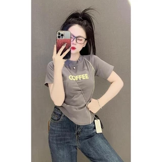 เสื้อยืดผู้หญิง ฤดูร้อน มาใหม่ เทรนด์แฟชั่นข้างถนน แขนสั้น คอกลม ระบายอากาศ พิมพ์ลาย เสื้อผ้า