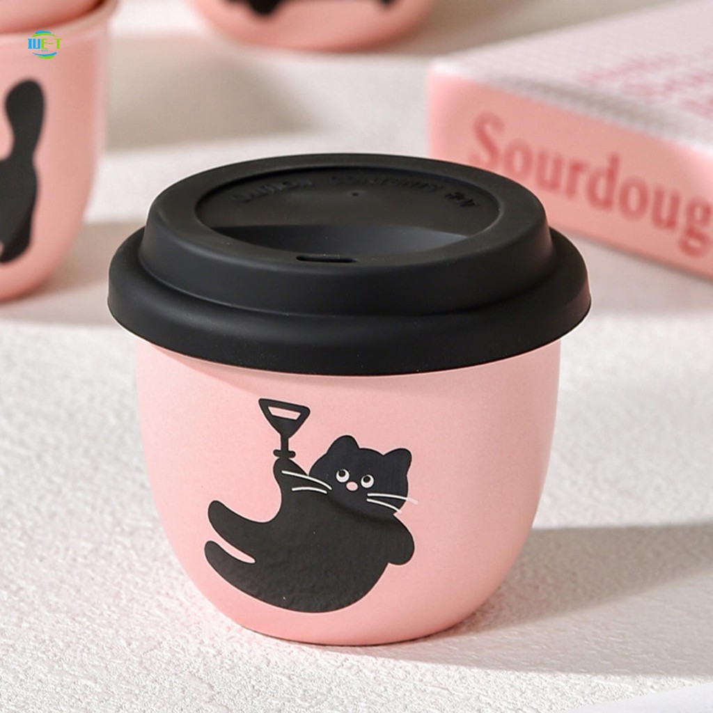แก้วกาแฟเซรามิกสีชมพูน่ารักทุกวันครัวถ้วยกาแฟเซรามิกเกรดอาหารสําหรับผู้ชายผู้หญิงทํางานสํานักงาน