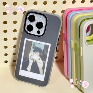 สำหรับ IPhone 16 17 AIR 13 15 12 11 14 Pro Max XR X XS Max 6 7 6s 8 Puls เคส TPU นิ่ม 2in 1สีพื้นแฟชั่นเจลลี่รูปถ่ายใหม่