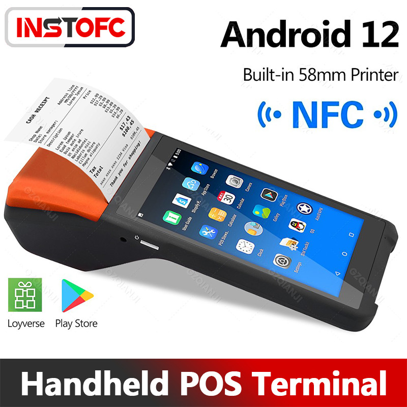 เครื่อง POS อัจฉริยะ Android 12 เครื่องพิมพ์ใบเสร็จ 2GB+16GB รองรับ Loyverse POS / POSPOS