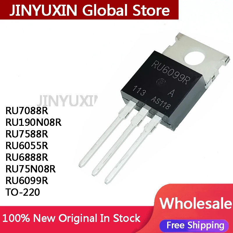 1-5PCS RU7088R RU190N08R RU7588R RU6055R RU6888R RU75N08R RU6099R TO-220 Field-effect ทรานซิสเตอร์