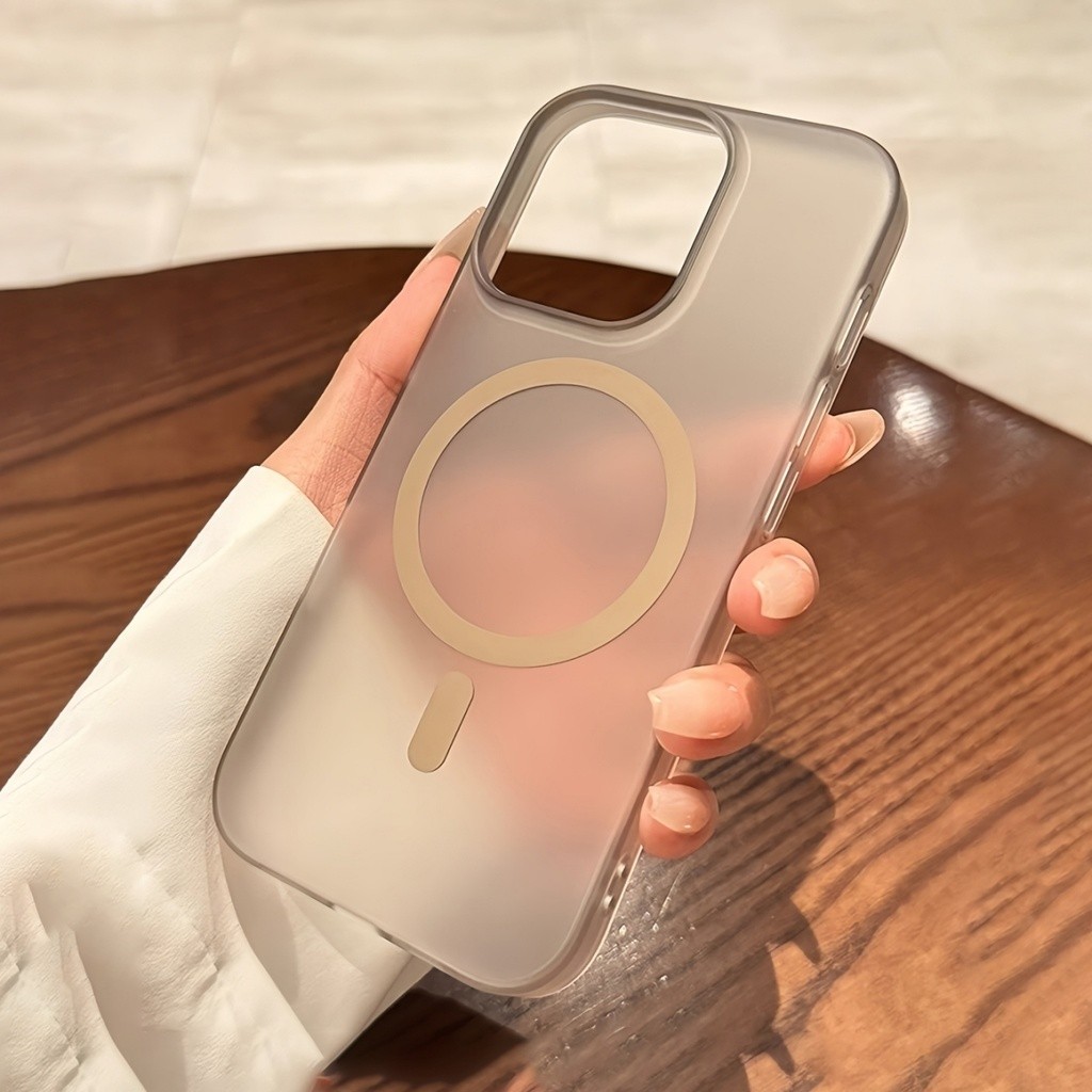 Desert Titanium Matteเคสโทรศัพท์แม่เหล็กสําหรับIPhone 16 Pro Max 11 12 13 14 15 Pro Max Plusปลอกโปร่งแสงฝาครอบบางพิเศษ