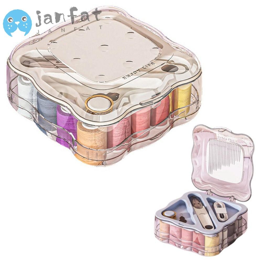 JANFAT ชุดกล่องเย็บผ้า,แบบพกพา Mini เย็บเข็มชุดกล่อง,คุณภาพสูงอุปกรณ์เสริม DIY เครื่องแต่งกายหัตถกรรมจักรเย็บผ้าเครื่องมือ Home Travel – โปรปัง