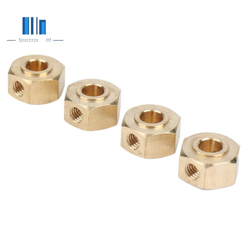 4PCS ทองเหลือง 12 มม.Hex ล้อ Hub อะแดปเตอร์สําหรับ YK4102 YK4103 YK4082 YK6101 YiKong RC Crawler รถอ