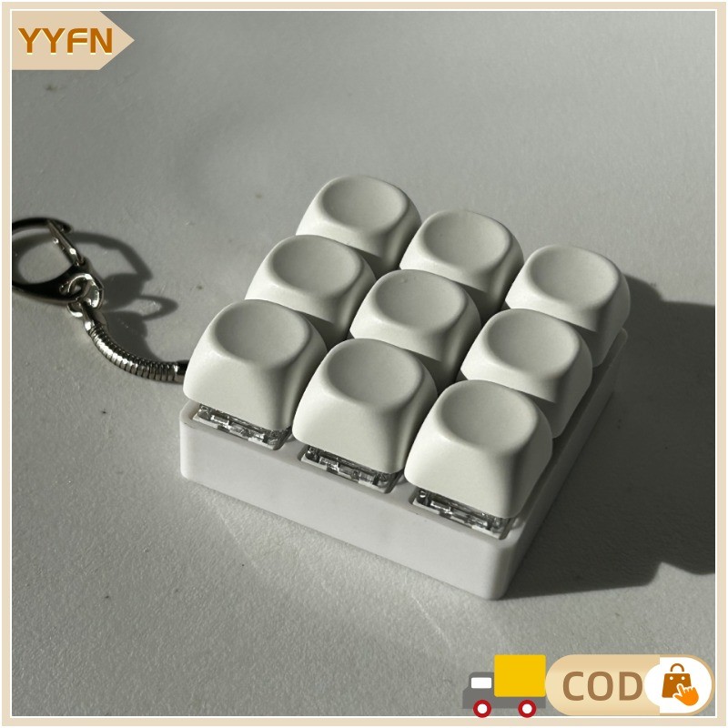 GANTUNGAN พวงกุญแจ Kitty Fidget ของเล่นเครื่องทดสอบคีย์บอร์ด Keycap สอน 9 เกม Geek Dopamin