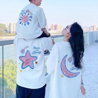 เสื้อยืดแขนสั้นคอลเลกชันครอบครัว ทำจากผ้าฝ้ายแท้ สไตล์ใหม่ เ…