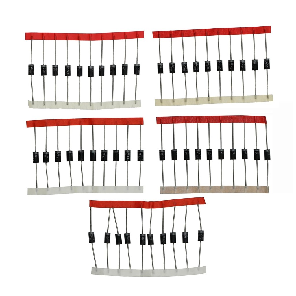 5Values*10PCS=50PCS Schottky Rectifier Diode Assorted Kit Including (SR3100 SR3200 SR5100 SR5200 SR5
