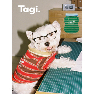 Tagi. Imagine Stripes Pet Polo T-Shirt Vintage Breathable เส…