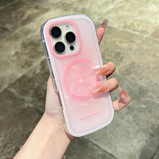 หรูหรา Ellipse แม่เหล็กชาร์จไร้สายเคสโทรศัพท์สําหรับ iPhone 12 13 14 15 16 Pro Max Gradual เปลี่ยนฝาครอบกันชน