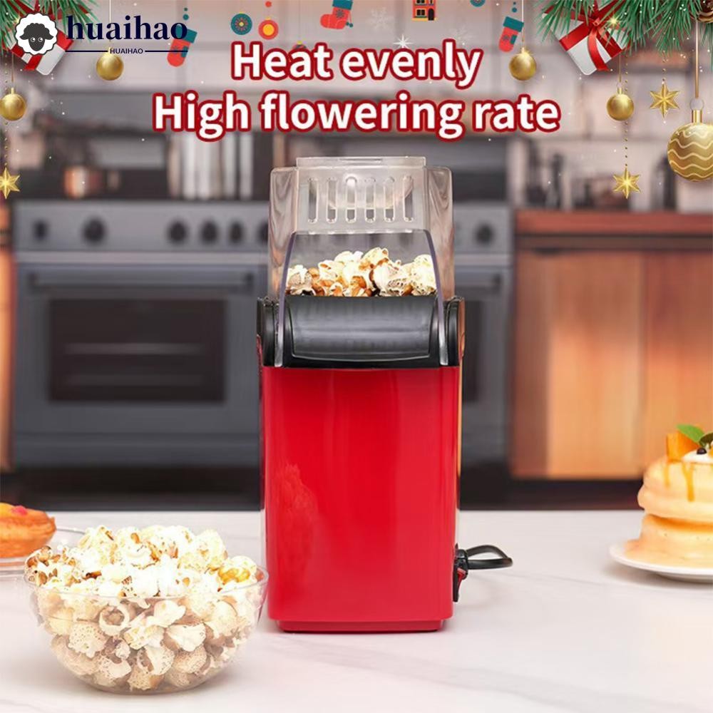 HUAIHAO Hot air Popcorn makerr EU/US/UK Oil-Free Family Fun ฝาปิดโปร่งใส Popcorn Maker Party Home Ki