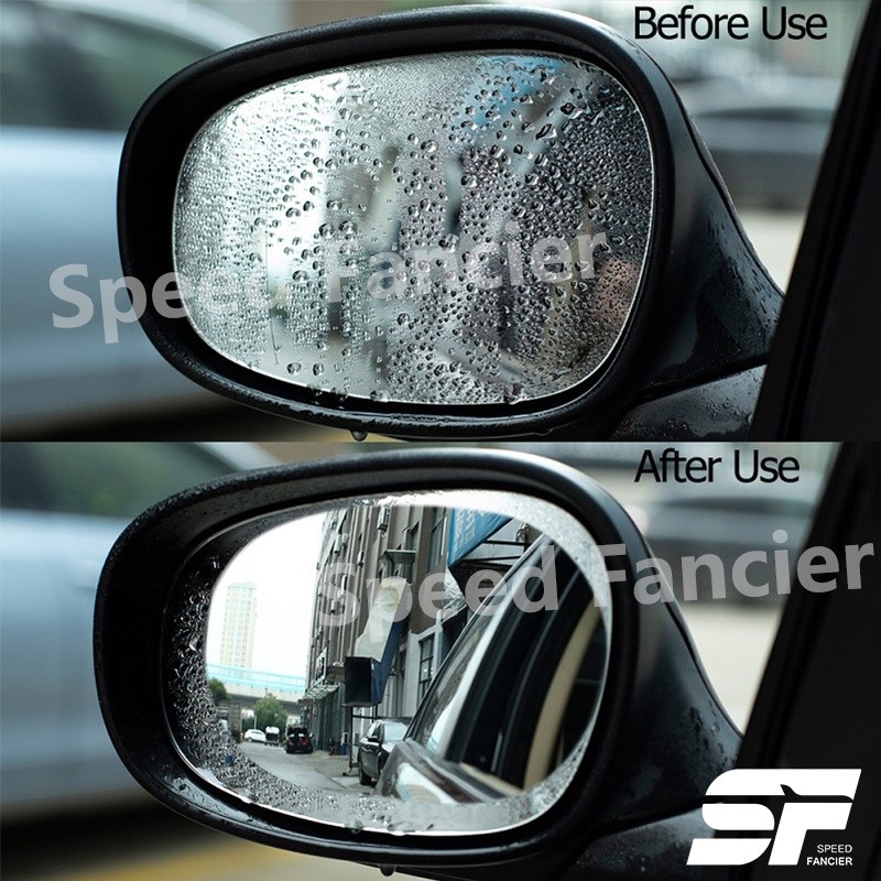 ฟิล์มกระจกมองหลังรถยนต์ ฟิล์มกันน้ำ สิต๊กเกอร์กันฝน สำหรับติดกระจกมองข้างทั้ง ฟิล์มกันฝน กันฝ้าหมอก ฟิล์มกันฝ้า 2pcs - รูปที่ 3